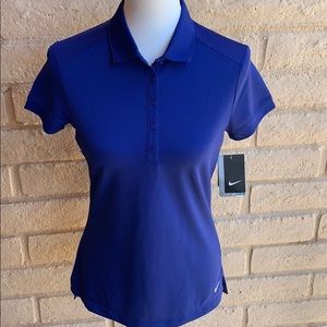 Blue women golf nike polo